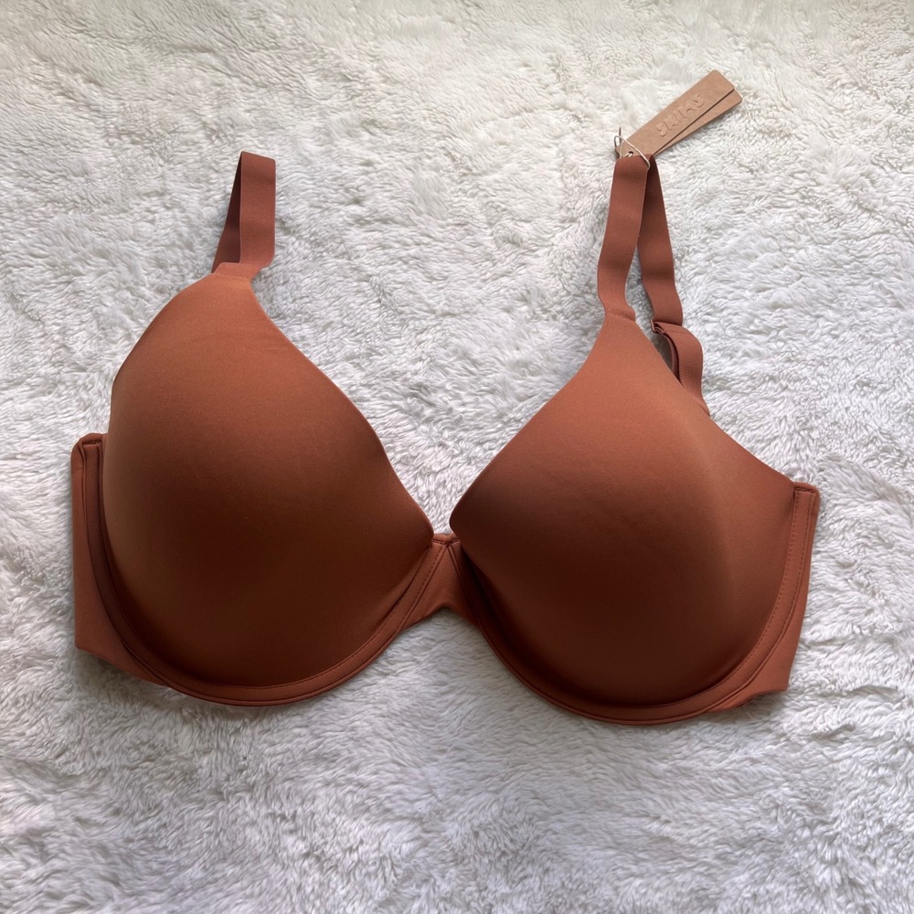 Skims Women's Fits Everybody Scoop Plunge Bra Bronze Size 34H BR-UWR-1997 NWT